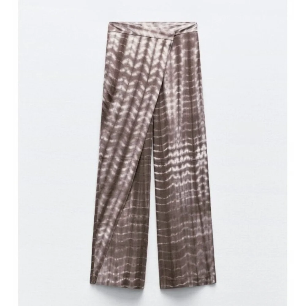 Zara Tie Dye Linen Blend Wrap Pants Size S NWT